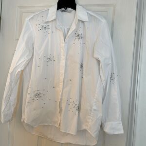 Zara embellished white button down
